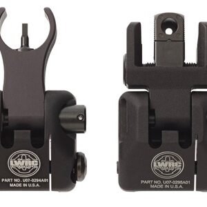 LWRC 2000065A01 Skirmish Back Up Iron Sights Set Black Folding for AR-15