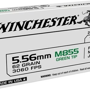 Winchester USA M855 Green Tip 5.56x45mm NATO 62 gr FMJ – 20 Rounds
