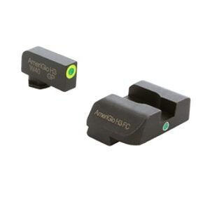 AmeriGlo GL5301 i-Dot Sight set for Glock Black | Green Tritium with Lumigreen Outline Front Sight Green Tritium i-Dot Rear Sight