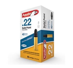 Aguila 1B220332 Standard Velocity 22LR 40gr Lead Solid Point