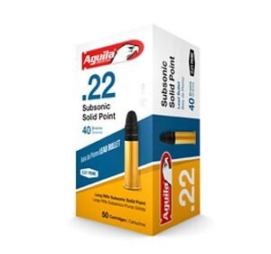 Aguila 1B220269 Subsonic 22LR 40gr Lead Solid Point