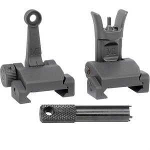 Midwest Industries MICRSSET Combat Rifle Sight Set Black Flip Up Front & Rear for AR-15, M16, M4