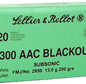 Sellier & Bellot SB300BLKSUBA Rifle 300 Blackout 200 gr Full Metal Jacket Subsonic