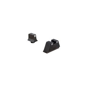 Trijicon 600649 Suppressor/Optic Height Night Sight Set White Tritium Front & Rear/Black Frame, Compatible w/Glock