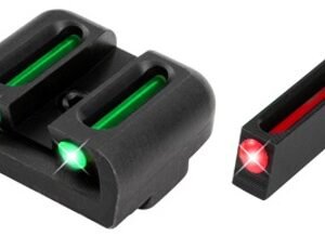 TruGlo TG131G3 Fiber-Optic Red Red Fiber Optic Front/Green Fiber Optic Rear/Black Nitride Fortress Frame, Compatible w/Glock 42/43/43X/48 Except MOS, Front Post/Rear Dovetail Mount