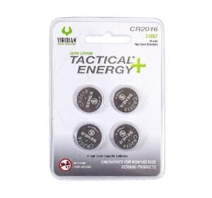Viridian 3500013 CR2016 Lithium Battery Tactical Energy Silver 3.0 Volts 85 mAh (4) Single Pack