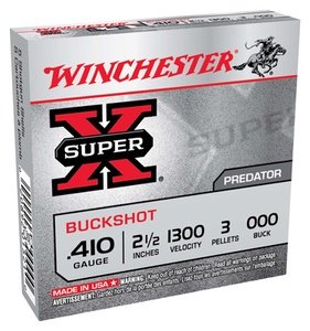 Winchester Ammo XB41000 Super X 410 Gauge 2.50" 3 Pellets 000 Buck Shot
