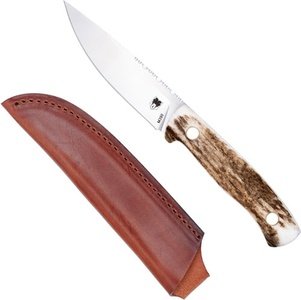 CobraTec Knives COBRATEC KOONSMAN 4" FIXED BLD STAG M390 W/LEATHER SHEATH