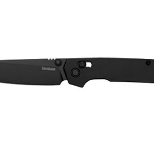 Kershaw 2038RBLK Iridium 3.45" Folding Reverse Tanto Plain Black Oxide D2 Steel Blade, Black Anodized Aluminum Handle